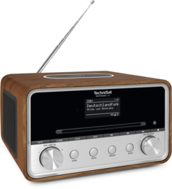 TechniSat DigitRadio 586 stereo internetradio met CD, USB, DAB+ en Bluetooth, walnoot - zilver