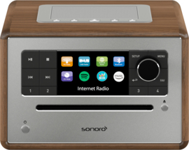 Sonoro Elite SO-910 V2 internetradio met DAB+, FM, CD, Spotify, Bluetooth en USB, walnut