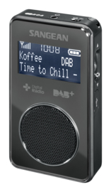 Sangean Pocket 350 (DPR-35) oplaadbare pocketradio met DAB+ / FM en speaker, zwart