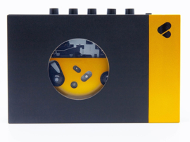 We Are Rewind Amy Back To Black draagbare oplaadbare stereo cassette speler met Bluetooth zender, zwart geel