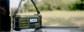 Sangean MMR-99 FM, AM en Bluetooth nood radio met zonnepaneel en dynamo, Forest Green