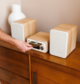 Pure Classic Stereo Mini microsysteem met DAB+ en FM radio met CD en Bluetooth, Wit Eiken