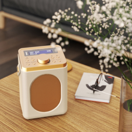 Majority Audio Little Shelford draagbare radio met DAB+, FM en Bluetooth, cream