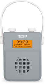 TechniSat DigitRadio 30 DAB+ en FM badkamer radio met Bluetooth ontvangst en oplaadbare accu, grijs