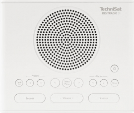 TechniSat DigitRadio 51 wekker radio met DAB+ en FM, wit