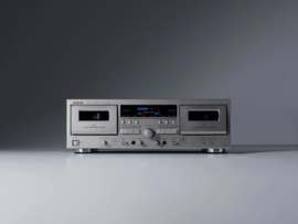 TEAC W-1200 hifi stereo dubbel cassette deck, zilver