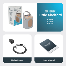 Majority Audio Little Shelford draagbare radio met DAB+, FM en Bluetooth, grijs