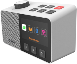 Kenwood CR-M70DAB oplaadbare draagbare SENIOREN radio met DAB+, FM, USB en Bluetooth, WIT