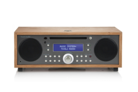 Tivoli Audio Music System+ hifi stereo systeem met DAB+ / FM, Bluetooth, CD-speler en wekkerradio, Cherry - Metallic taupe