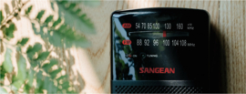 Sangean Pocket 100 (SR-35) budget AM en FM zakradio met ingebouwde luidspreker, zwart