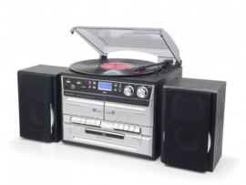 Soundmaster MCD5500 SW stereo muziekcentrum met DAB+, CD, USB, cassette en platenspeler, zwart