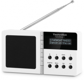 TechniSat TechniRadio 1 DAB+ en FM reisradio met alarm, wit