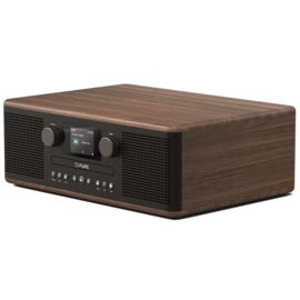 Pure Classic C-D6 stereo digitale DAB+ en FM radio met CD en Bluetooth, Zwart Walnoot