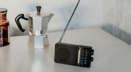 Sangean Pocket 110 (SR-36) budget AM en FM radio met ingebouwde luidspreker, zwart