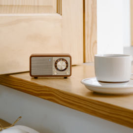 Sangean WR-7 PLUS mini FM radio met Bluetooth ontvangst, Vintage Walnut