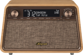 Sangean WR-201D high end houten FM en DAB+ tafel radio met Bluetooth en goede klank, natural cherry
