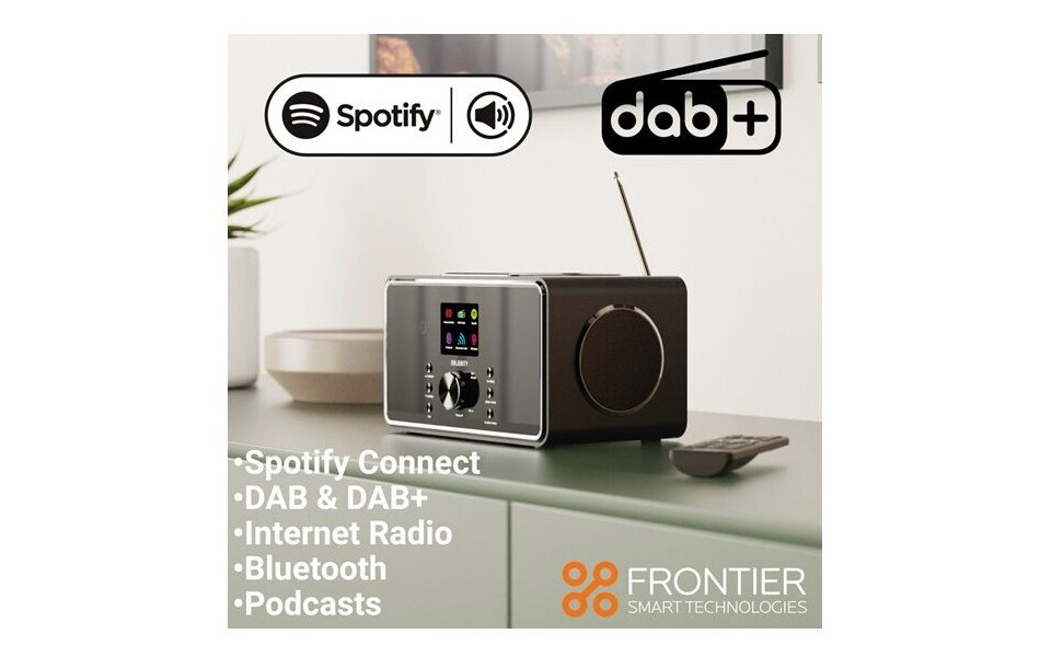 Majority Audio Bard stereo 2.1 radio met internetradio, DAB+, FM,  USB, Spotify en Bluetooth, zwart