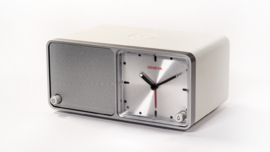 Geneva TIME analoge klok met Bluetooth speaker en draadloos opladen, wit