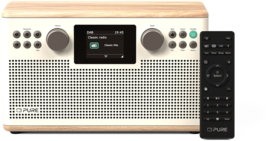 Pure Classic H6 stereo digitale DAB+ en FM radio met Bluetooth, Wit Eiken