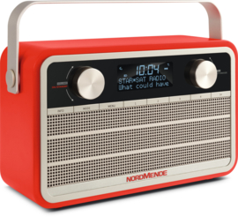 Nordmende Transita 120 oplaadbare draagbare DAB+ en FM radio, rood