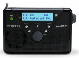 Roberts SolarDAB 2 radio met DAB+ en FM met zonnepaneel, zwart