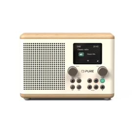Pure Classic H4 digitale DAB+ en FM radio met Bluetooth, Wit Eiken