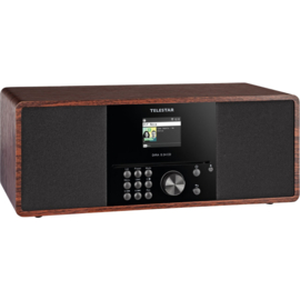 Telestar DIRA S 24 CD stereo radio met CD, DAB+, FM, USB en Bluetooth zenden en ontvangen, walnoot