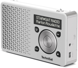 TechniSat DigitRadio 1 portable DAB+ en FM radio met  oplaadbare accu, wit-zilver