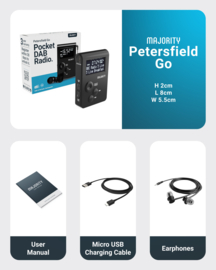 Majority Audio Petersfield Go zak radio met DAB+ en FM