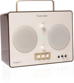 Tivoli Audio SongBook premium draagbaar geluidssysteem met Bluetooth en (gitaar-) versterker op accu, cream brown