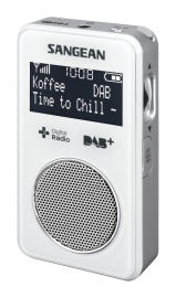Sangean DPR-34+ oplaadbare pocketradio met DAB+ / FM en speaker, wit