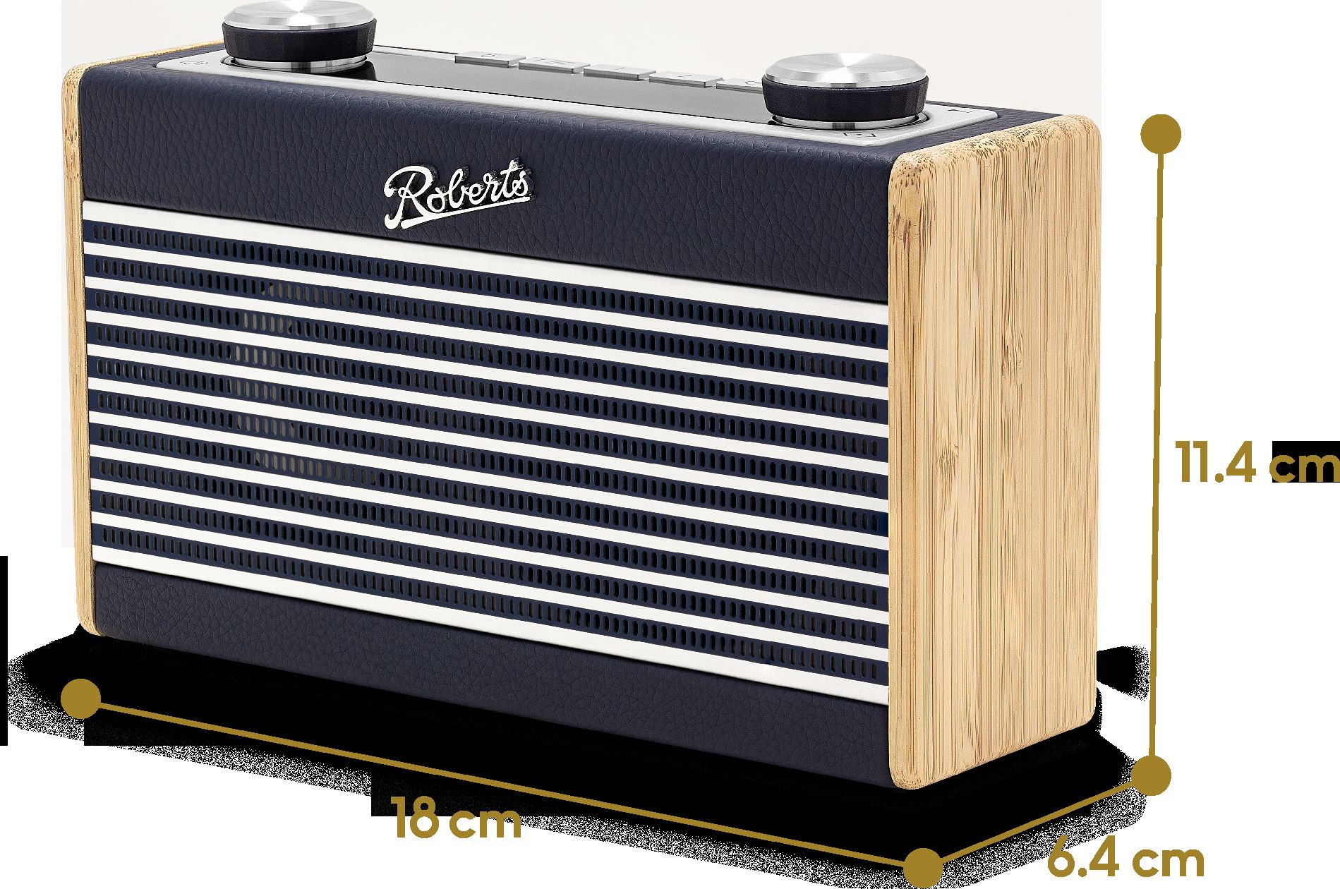 Roberts Rambler Uno retro DAB+ radio met FM en Bluetooth, Navy Blue