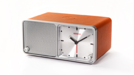 Geneva TIME analoge klok met Bluetooth speaker en draadloos opladen, cognac