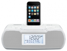 Sangean DCR-10 DAB+ / FM wekkerradio met docking en opname, wit