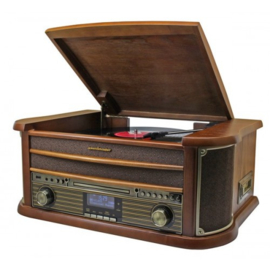 Soundmaster NR545DAB retro muzieksysteem, platenspeler, CD, DAB+, FM, Cassette en USB