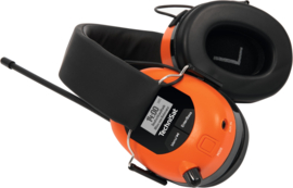 TechniSat Stereoman DAB+ OD stereo DAB+ en FM hoofdtelefoon bouwradio - gehoorbeschermer met ingebouwde accu, oranje