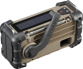 Sangean MMR-99 FM, AM en Bluetooth nood radio met zonnepaneel en dynamo, Desert Tan