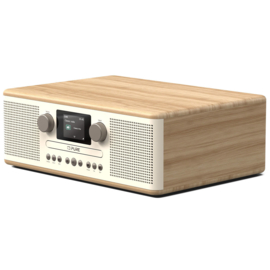 Pure Classic C-D6 stereo digitale DAB+ en FM radio met CD en Bluetooth, Wit Eiken