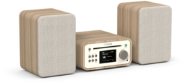 Pure Classic Stereo Mini microsysteem met DAB+ en FM radio met CD en Bluetooth, Wit Eiken