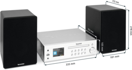 TechniSat DigitRadio 760 CD IR stereo hifi audio installatie met DAB+, FM en internet radio, met CD, Bluetooth en USB, zilver