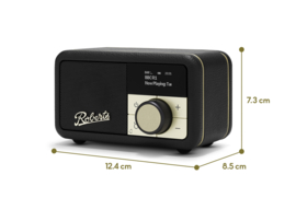 Roberts Revival Petite 2 mini DAB+ en FM radio met Bluetooth ontvangst, Zwart