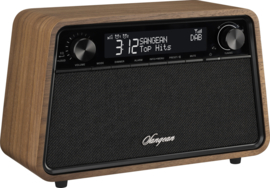 Sangean WR-201D high end houten FM en DAB+ tafel radio met Bluetooth en goede klank, vintage walnoot