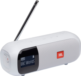 JBL Tuner 2 oplaadbare Bluetooth luidspreker met DAB+ en FM radio, wit