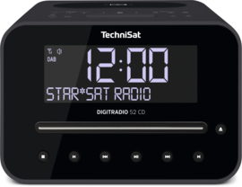 TechniSat DigitRadio 52 CD stereo wekker radio met CD, USB, Bluetooth, DAB+ en FM, draadloos Qi laden, antraciet