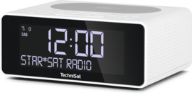 TechniSat DigitRadio 52 stereo wekker radio met DAB+ en FM, draadloos Qi laden, wit