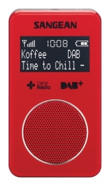 Sangean DPR-34+ oplaadbare pocketradio met DAB+ / FM en speaker, rood