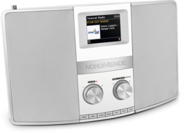 Nordmende Transita 400 stereo internet, DAB+ en FM radio, Spotify, Bluetooth, wit-zilver, OPEN DOOS