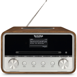 TechniSat DigitRadio 586 stereo internetradio met CD, USB, DAB+ en Bluetooth, walnoot - zilver