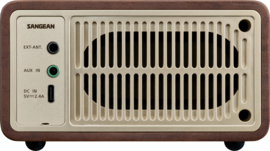 Sangean WR-7 PLUS mini FM radio met Bluetooth ontvangst, Vintage Walnut