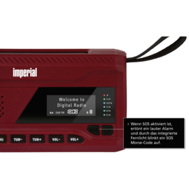 Imperial DABMAN OR 2 draagbare nood radio en lamp met DAB+, FM, Bluetooth en alarm
